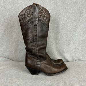 VTG Womens SONORA Square Toe Cowboy Western Brown Boots Size 6 M Tooled